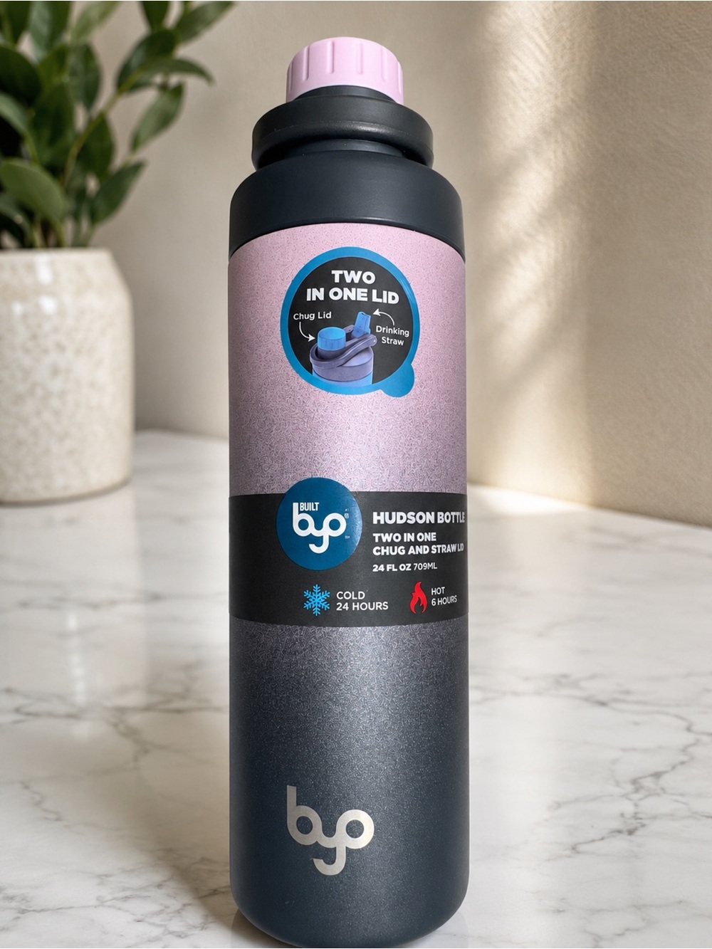 NWT pink and grey BYO water bottle
